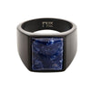 Load image into Gallery viewer, Stainless Steel Matte Black Plated Signet Rings with Polished Sodalite