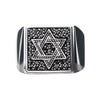 Load image into Gallery viewer, Stainless Steel with Black CZ Star of David Ring