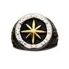 Load image into Gallery viewer, Stainless Steel Gold Plated and Black Oxidized Vintage Anchor and Compass Signet Ring
