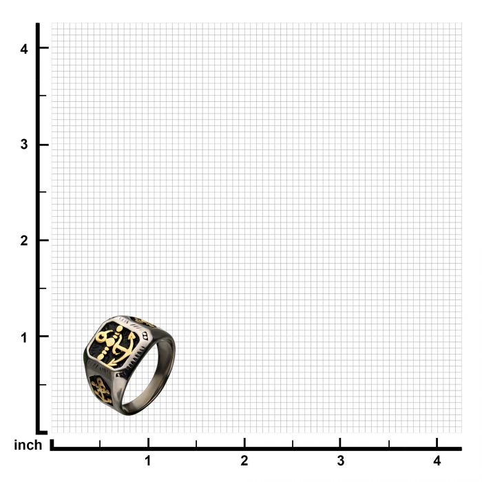 Stainless Steel Black Oxidized and Gold Plated with Vintage Anchor Signet Rings