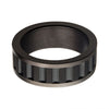 Load image into Gallery viewer, Stainless Steel &amp; Gun Metal IP with Black IP Ridge Ring