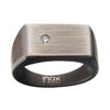 Load image into Gallery viewer, Stainless Steel with 2mm Clear CZ Signet Ring