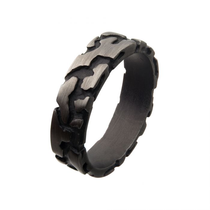 Stainless Steel & Gun Metal IP Terra Ring