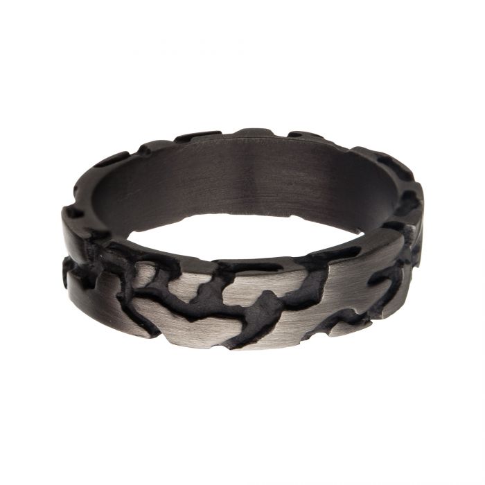 Stainless Steel & Gun Metal IP Terra Ring