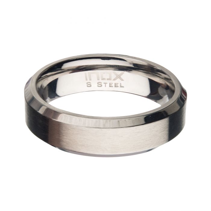 6mm Matte Stainless Steel Beveled Ring