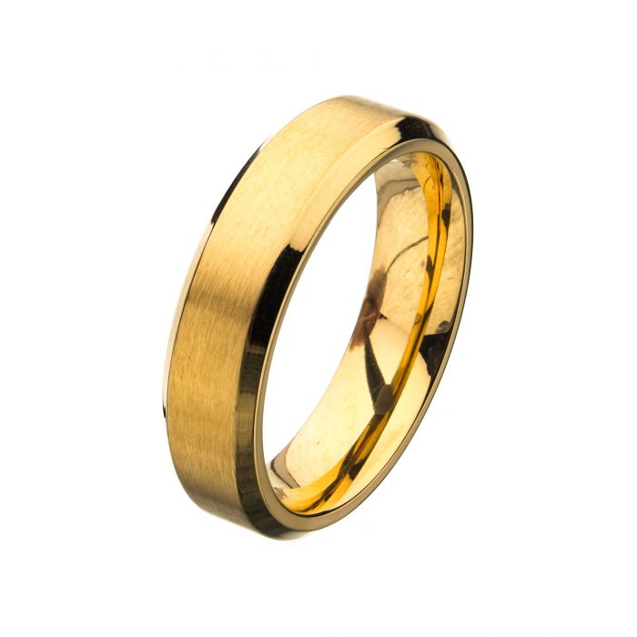 6mm Matte Stainless Steel Beveled Ring