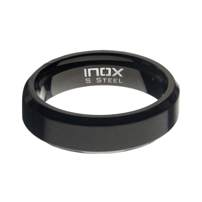6mm Matte Stainless Steel Beveled Ring