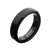 Load image into Gallery viewer, 6mm Matte Stainless &amp; Black IP Beveled Ring