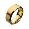 Load image into Gallery viewer, 8mm Matte Stainless Steel &amp; Gold IP Beveled Ring