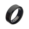 Load image into Gallery viewer, 8mm Matte Stainless &amp; Black IP Beveled Ring