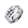 Load image into Gallery viewer, Inox Stainless Steel two rows of pyramid stud ring