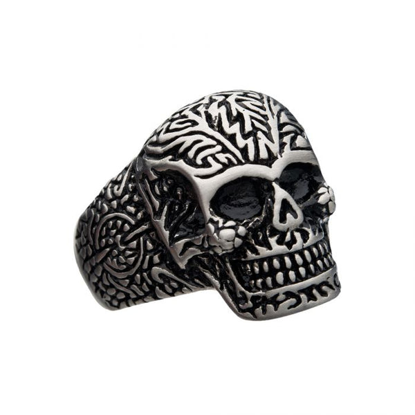 Steel Matte Finish Skull Ring