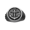 Load image into Gallery viewer, Stainless Steel Antiqued Finish with Compass and Vintage Anchor Rings