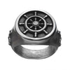 Load image into Gallery viewer, Stainless Steel Antiqued Finish with Vintage Anchor and Ship&#39;s Wheel Rings