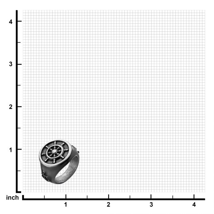 Stainless Steel Antiqued Finish with Vintage Anchor and Ship's Wheel Rings