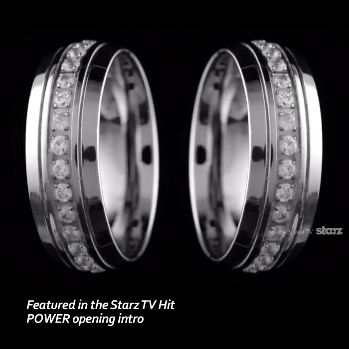 Stainless Steel Clear  CZ Band Ring