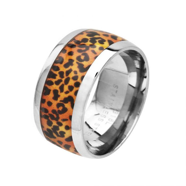 Stainless Steel Leopard Print Ring