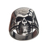 Load image into Gallery viewer, Antiqued Stainless Steel Cracked Skull Ring