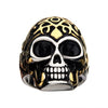 Load image into Gallery viewer, Oxidized Stainless Steel &amp; Gold IP Skull Ring