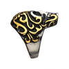 Load image into Gallery viewer, Oxidized Stainless Steel &amp; Gold IP Skull Ring