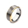 Load image into Gallery viewer, Gun Metal Plated with Gold Plated Edge Steel Ring