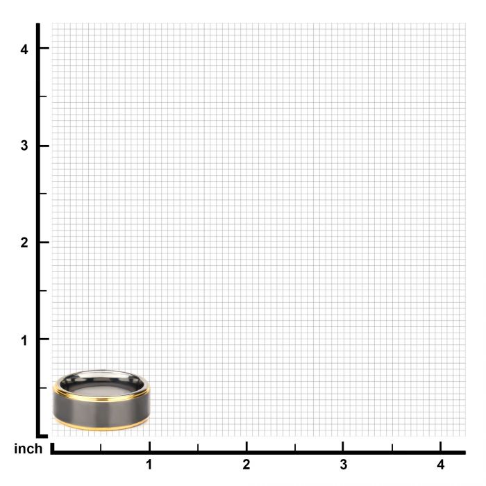 Gun Metal Plated with Gold Plated Edge Steel Ring