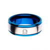 Load image into Gallery viewer, Steel and Blue Plated with Clear CZ Polished Ring