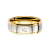 Load image into Gallery viewer, Steel and Gold Plated with Clear CZ Polished Ring