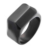 Load image into Gallery viewer, Matte Black Plated Finish Modern Geometric Engravable Ring