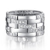 Load image into Gallery viewer, Created Diamond 925 Sterling Silver 1 cm Band Wedding Anniversary Ring XFR8005