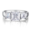 Load image into Gallery viewer, 1.5 Carat 3-Stones Created Diamond 925 Sterling Silver Wedding Anniversary Ring