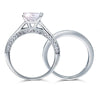 Load image into Gallery viewer, 1.5 Carat Princess Cut Created Diamond 925 Sterling Silver 2-Pcs Wedding Engagem