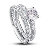 Load image into Gallery viewer, Created Diamond 925 Sterling Silver 2-Pcs Wedding Engagement Ring Set XFR8010
