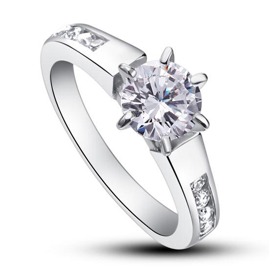 1.25 Carat Round Cut Created Diamond 925 Sterling Silver Wedding Engagement Ring