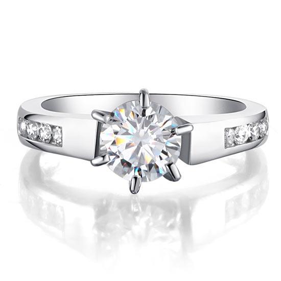 1.25 Carat Round Cut Created Diamond 925 Sterling Silver Wedding Engagement Ring