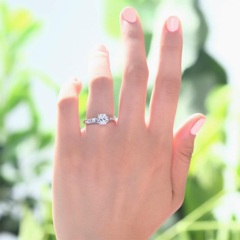 1.25 Carat Round Cut Created Diamond 925 Sterling Silver Wedding Engagement Ring