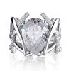 Load image into Gallery viewer, 4 Carat Pear Cut Created Diamond 925 Sterling Silver Wedding Anniversary Ring XF