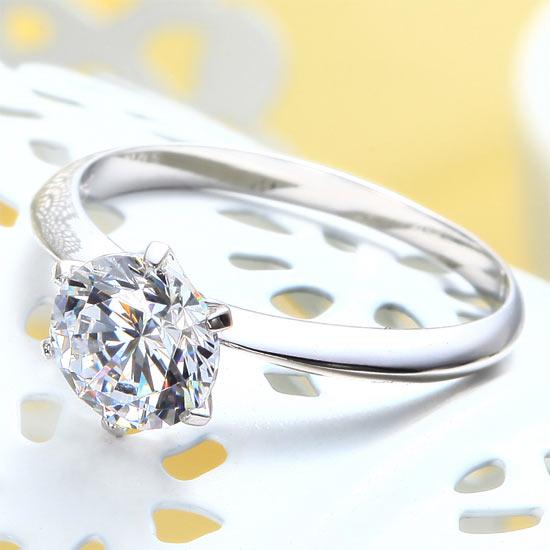 1 Carat Created Diamond Engagement Sterling 925 Silver Ring XFR8027