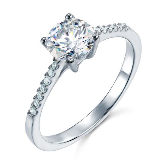 Created Diamond Sterling 925 Silver Engagement Ring XFR8030