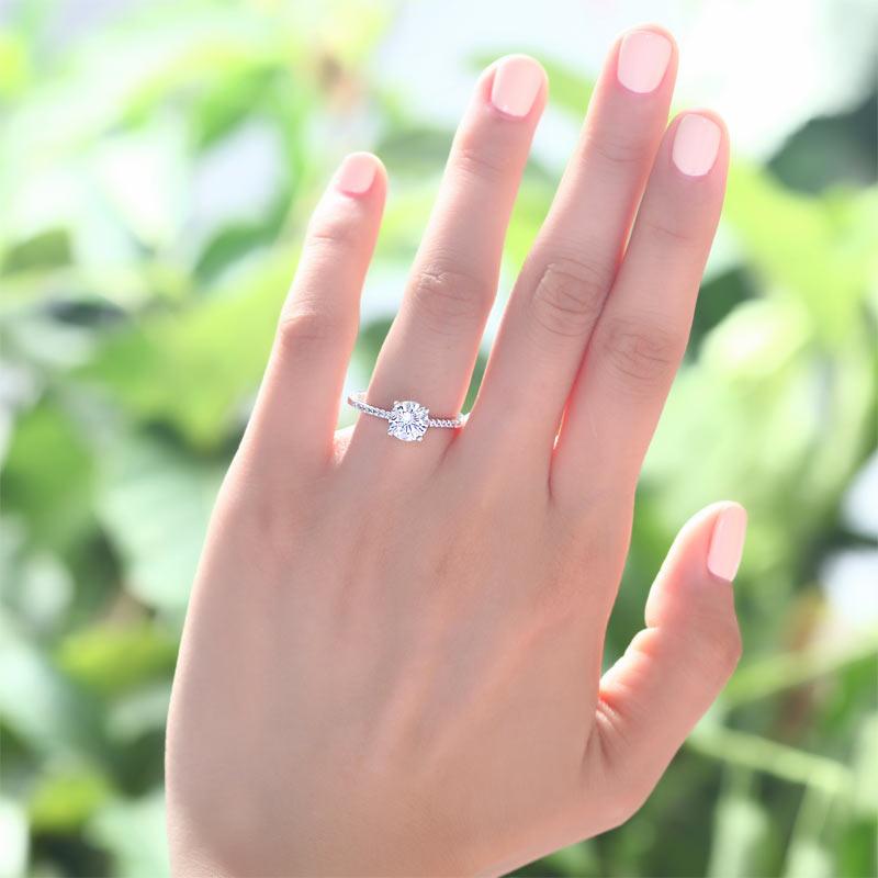 Created Diamond Sterling 925 Silver Engagement Ring XFR8030