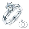 Load image into Gallery viewer, Sterling 925 Silver 1.25 Carat Created Diamond 2-Pc Ring Set 6 Claws XFR8031