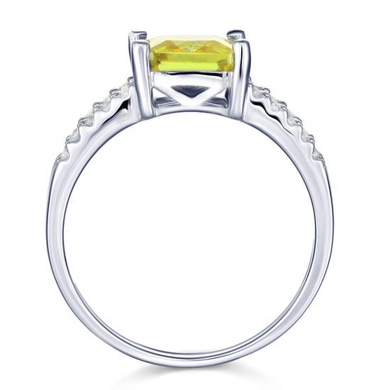 Yellow Canary Colour 2 Carat Created Diamond Sterling Silver 925 Ring XFR8033