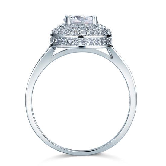 1 Carat Round Cut Created Diamond Wedding Engagement Sterling 925 Silver Ring XF