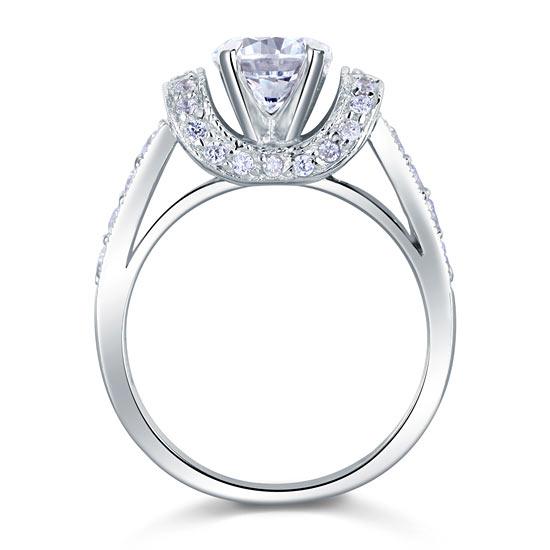1.25 Carat Created Diamond Solid 925 Sterling Silver Wedding Engagement Ring XFR