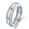Load image into Gallery viewer, Created Diamond Solid Sterling 925 Silver Wedding Band Ring XFR8040
