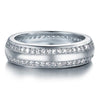 Load image into Gallery viewer, Created Diamond Solid Sterling 925 Silver Wedding Band Ring XFR8040