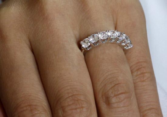 1.75 Carat Seven Stone Solid 925 Sterling Silver Wedding Ring Jewelry XFR8043