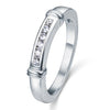 Load image into Gallery viewer, Channel Set Created Diamond Solid Sterling 925 Silver Wedding Ring XFR8044