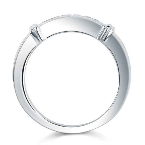 Channel Set Created Diamond Solid Sterling 925 Silver Wedding Ring XFR8044