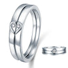 Load image into Gallery viewer, Heart Created Diamond 2-Pc Solid Sterling 925 Silver Wedding Ring Set XFR8048